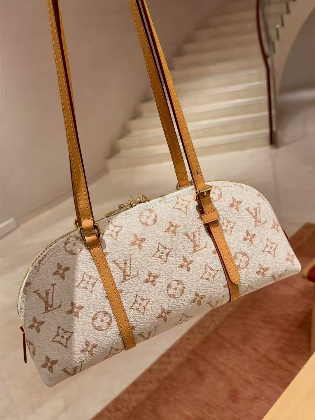 Sand dune shell armpit bag | vintage old flower light luxury shoulder bag, all-match luxury 图 4