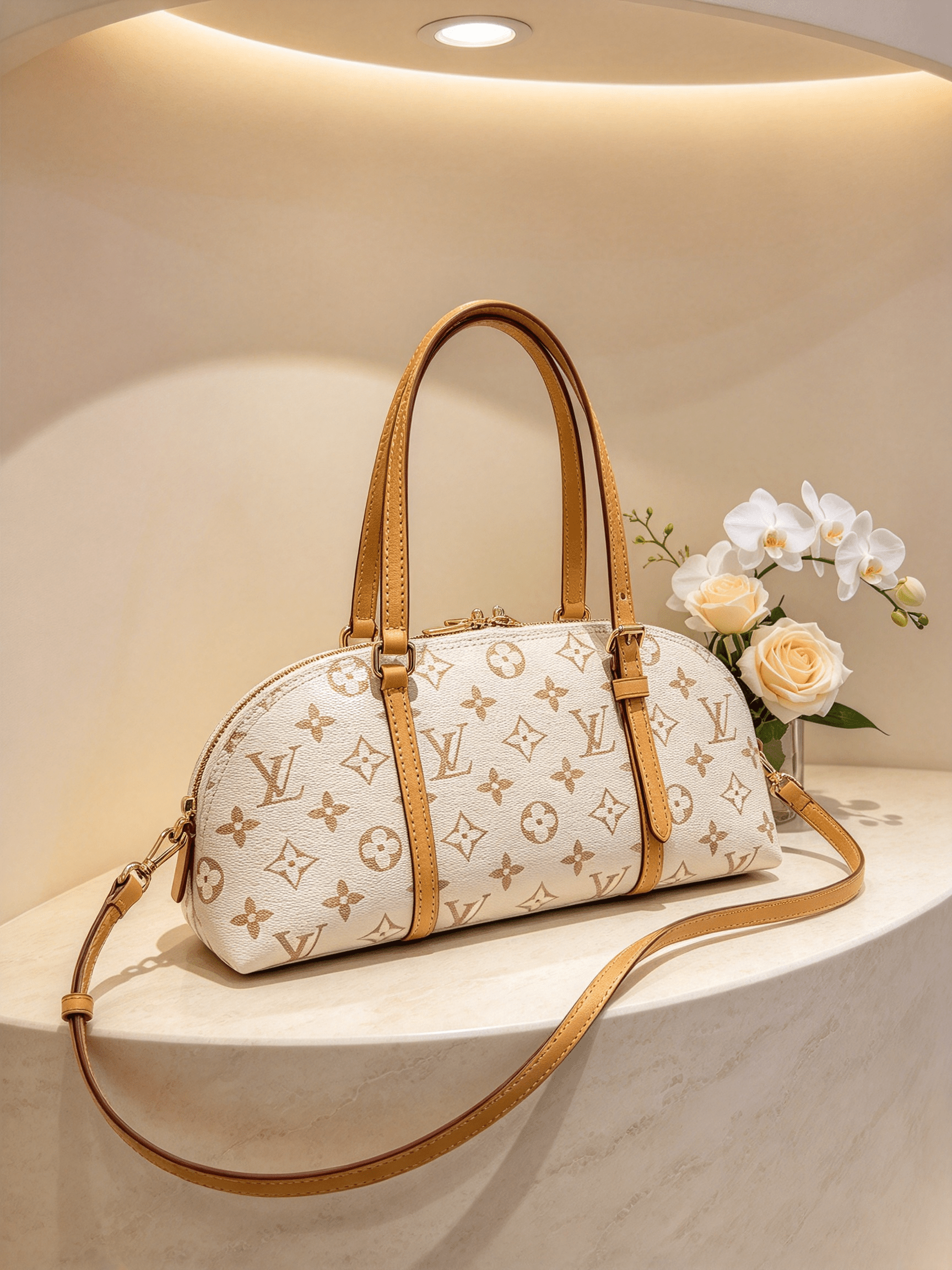 Sand dune shell armpit bag | vintage old flower light luxury shoulder bag, all-match luxury 图 3