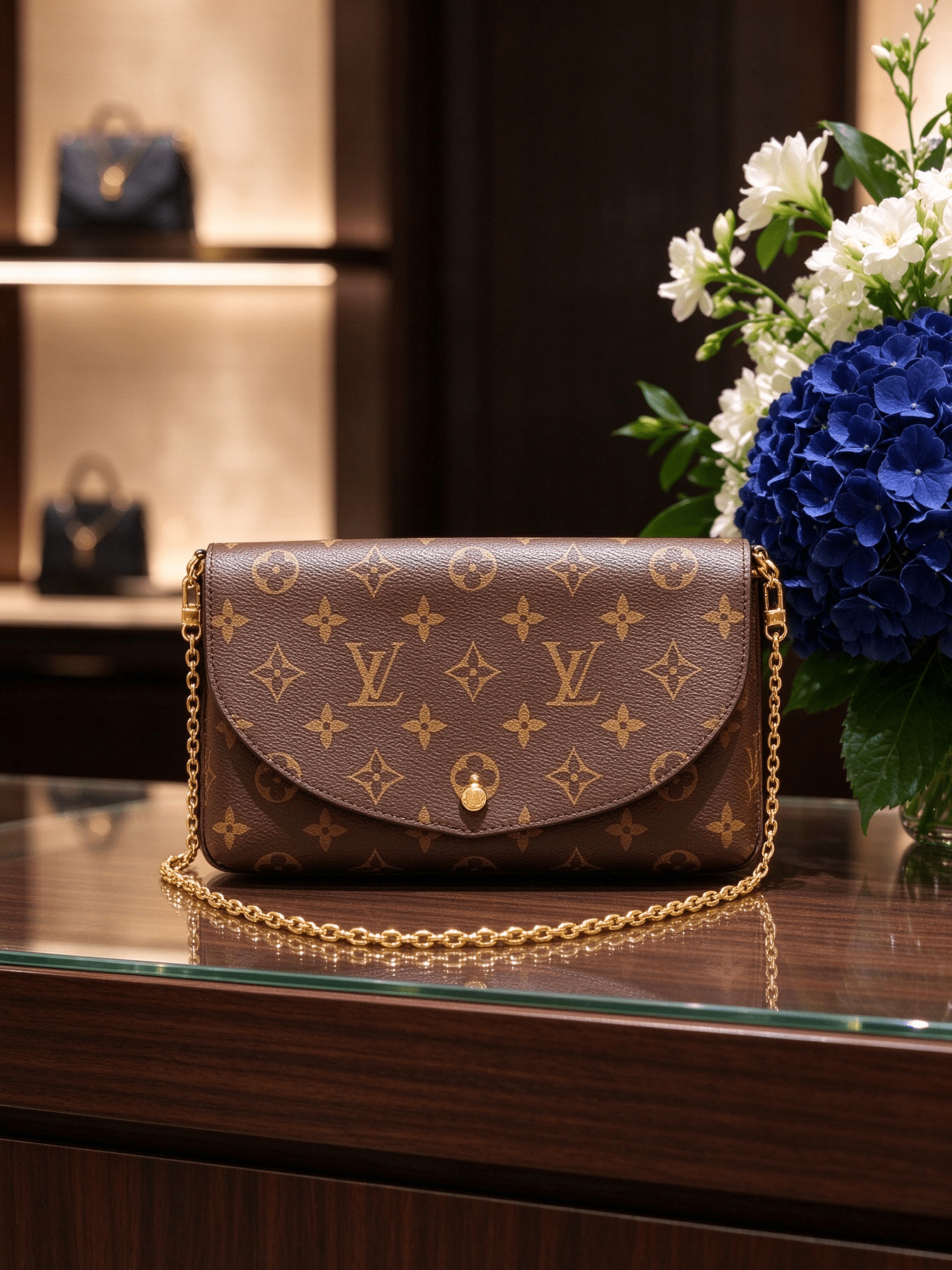 Classic Monogram 3-in-1 Chain Bag | Detachable Pouch & Card Holder | Women's Crossbody Shoulder Bag 图 5