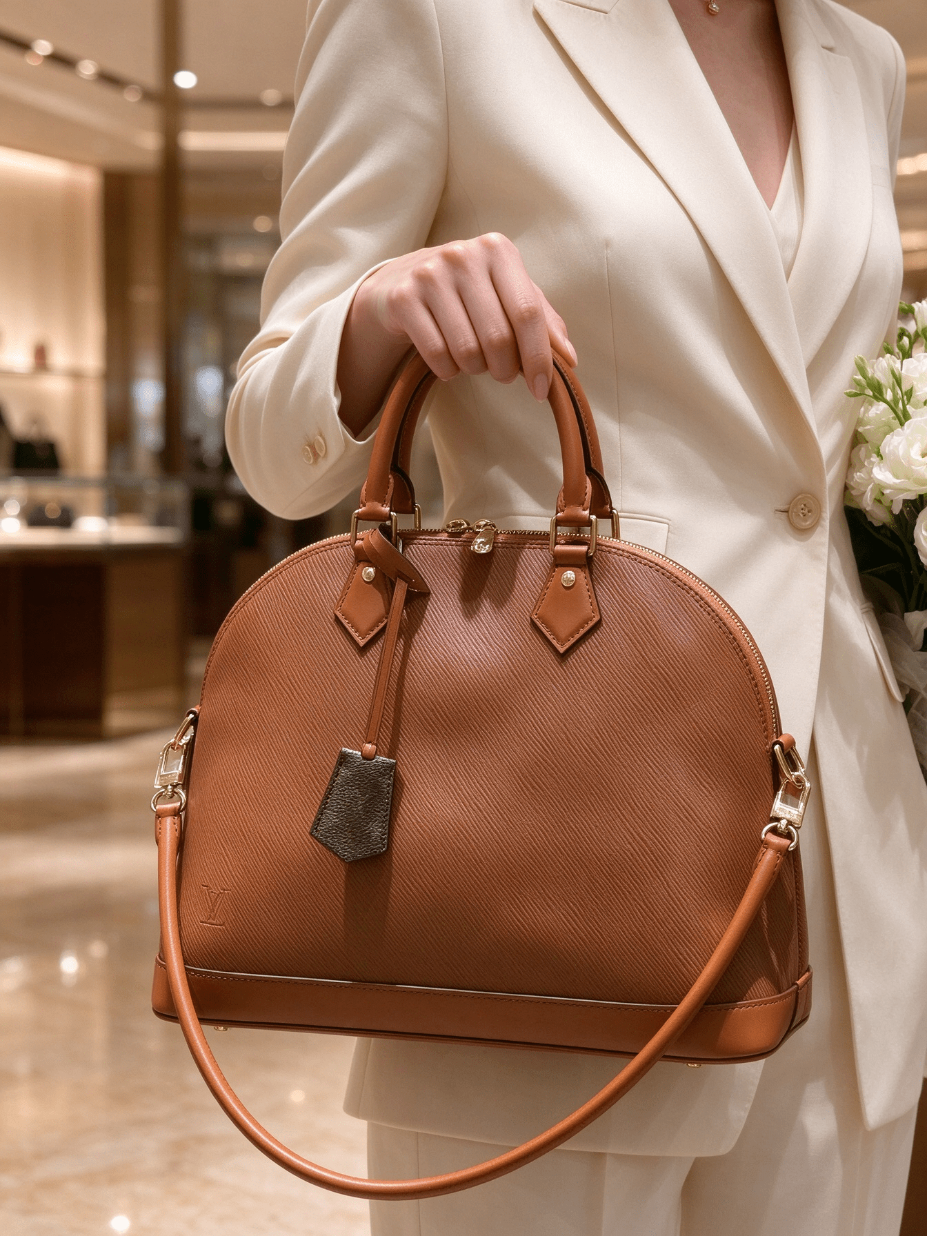 Light luxury seashell bag women's water ripple leather handbag crossbody commuter large capacity ladies bag 图 5