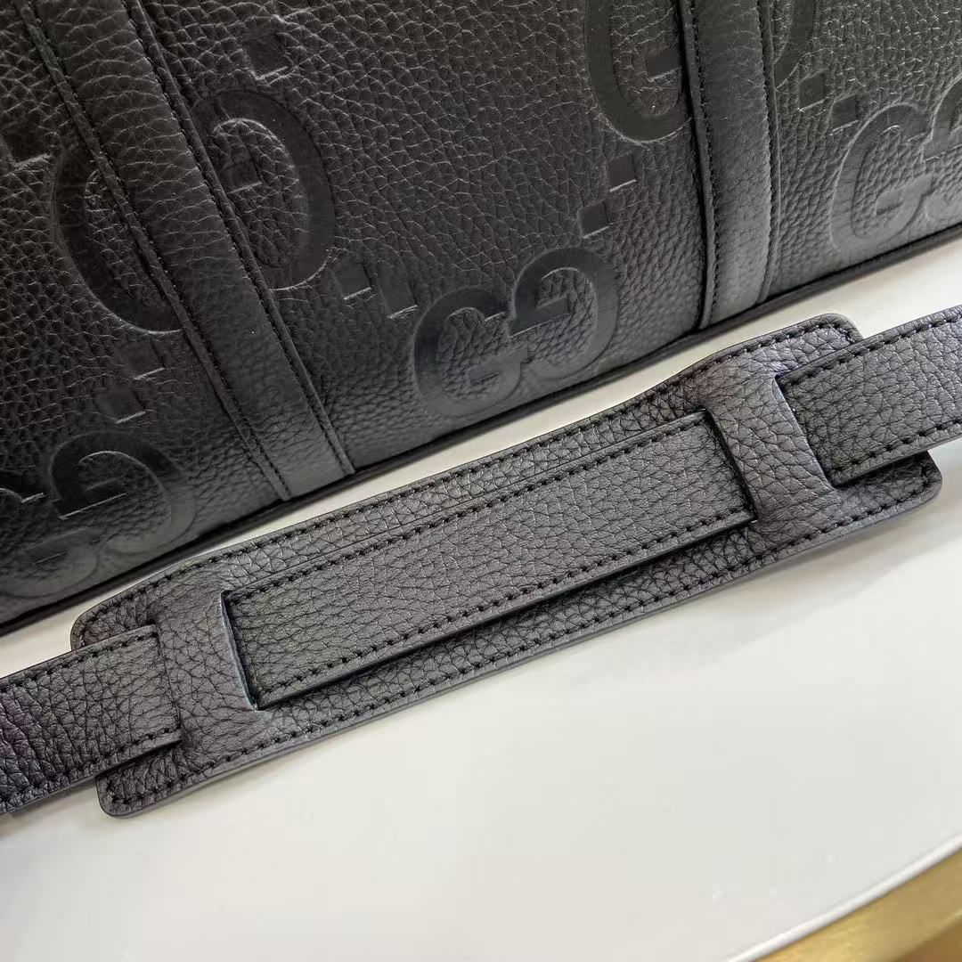 Gucci Full GG Embossed Briefcase Men's Large Capacity Laptop Bag Removable Shoulder Strap 图 9
