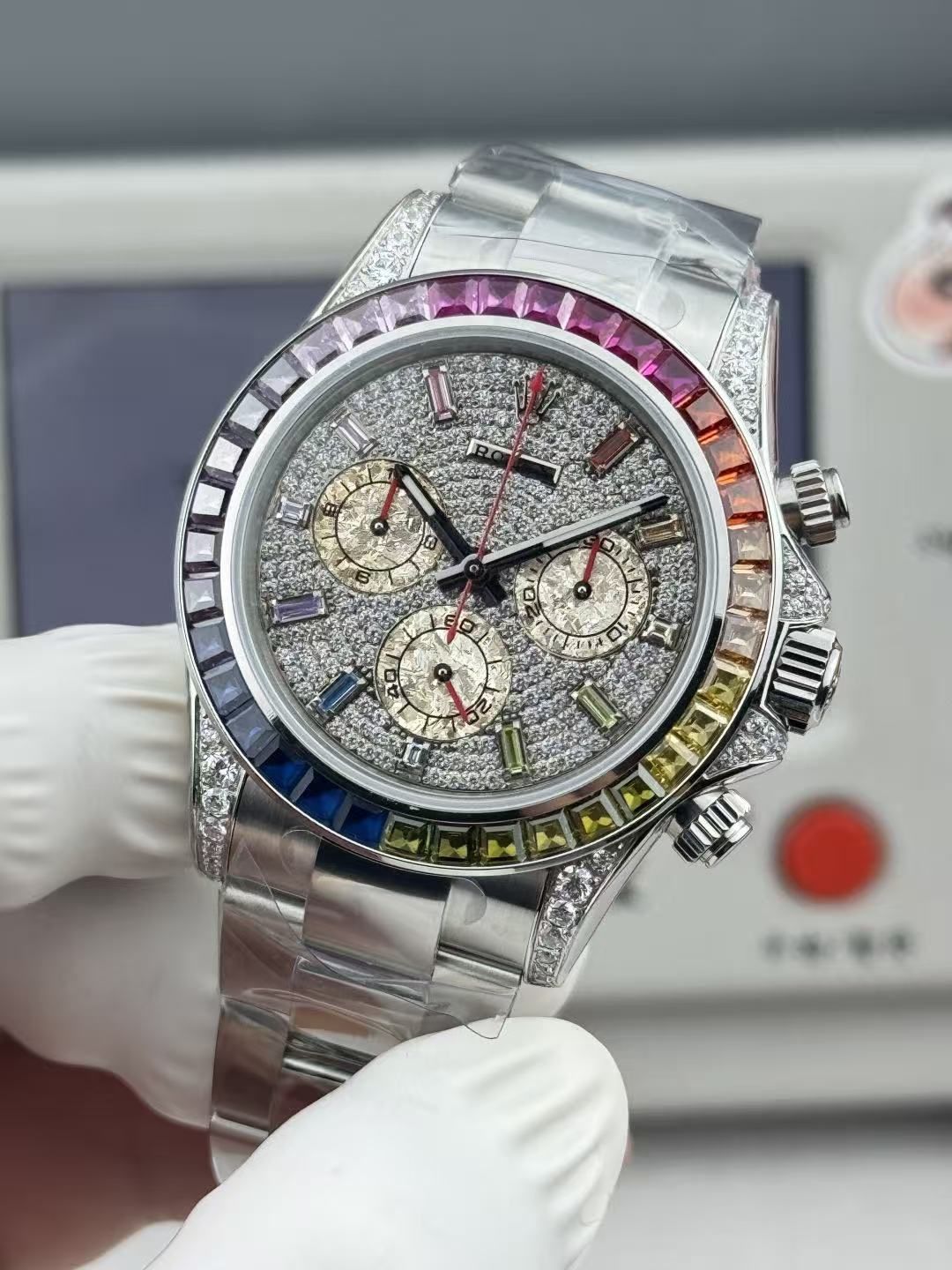 Rolex Cosmometer Daytona Rainbow Circle Diamond 40mm Automatic Chronograph Men's Watch 图 4