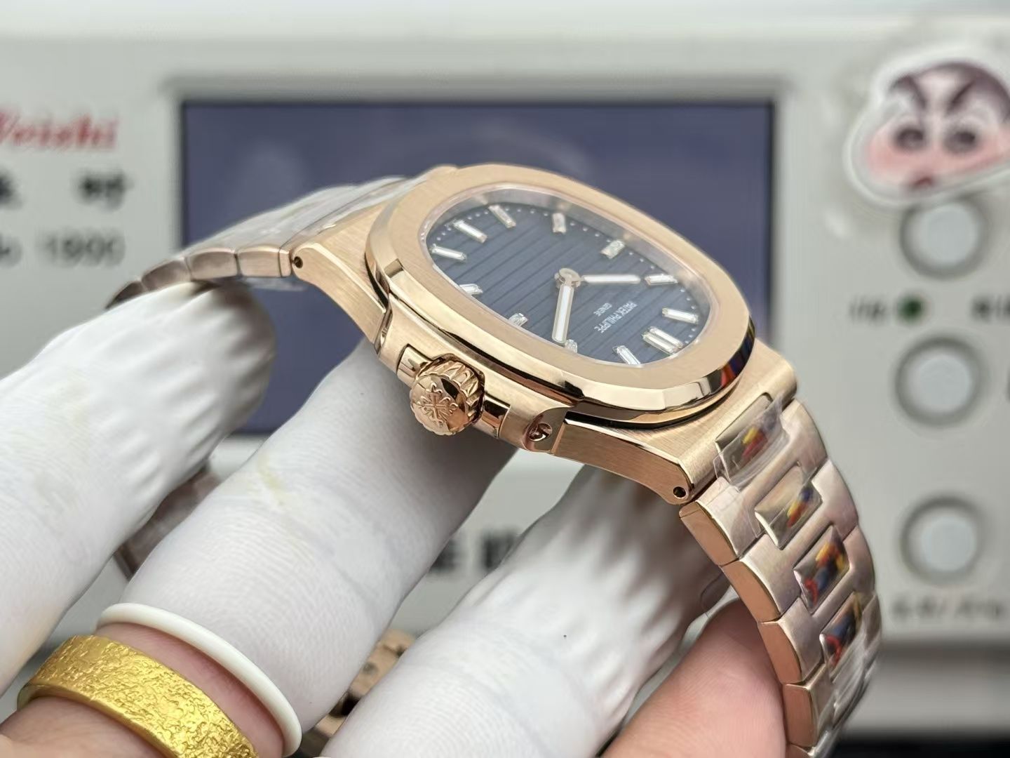 Patek Philippe Nautilus Rose Gold Blue Disc Diamond Automatic Unisex 图 5