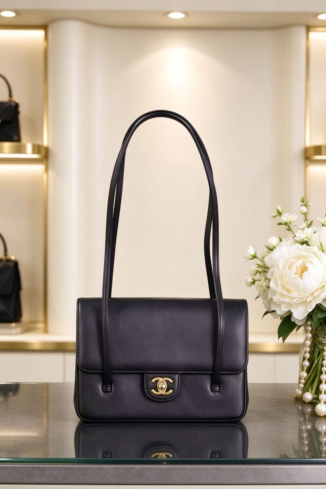 Classic Caviar Leather Flap Armpit Bag Vintage Shoulder Bag 图 6