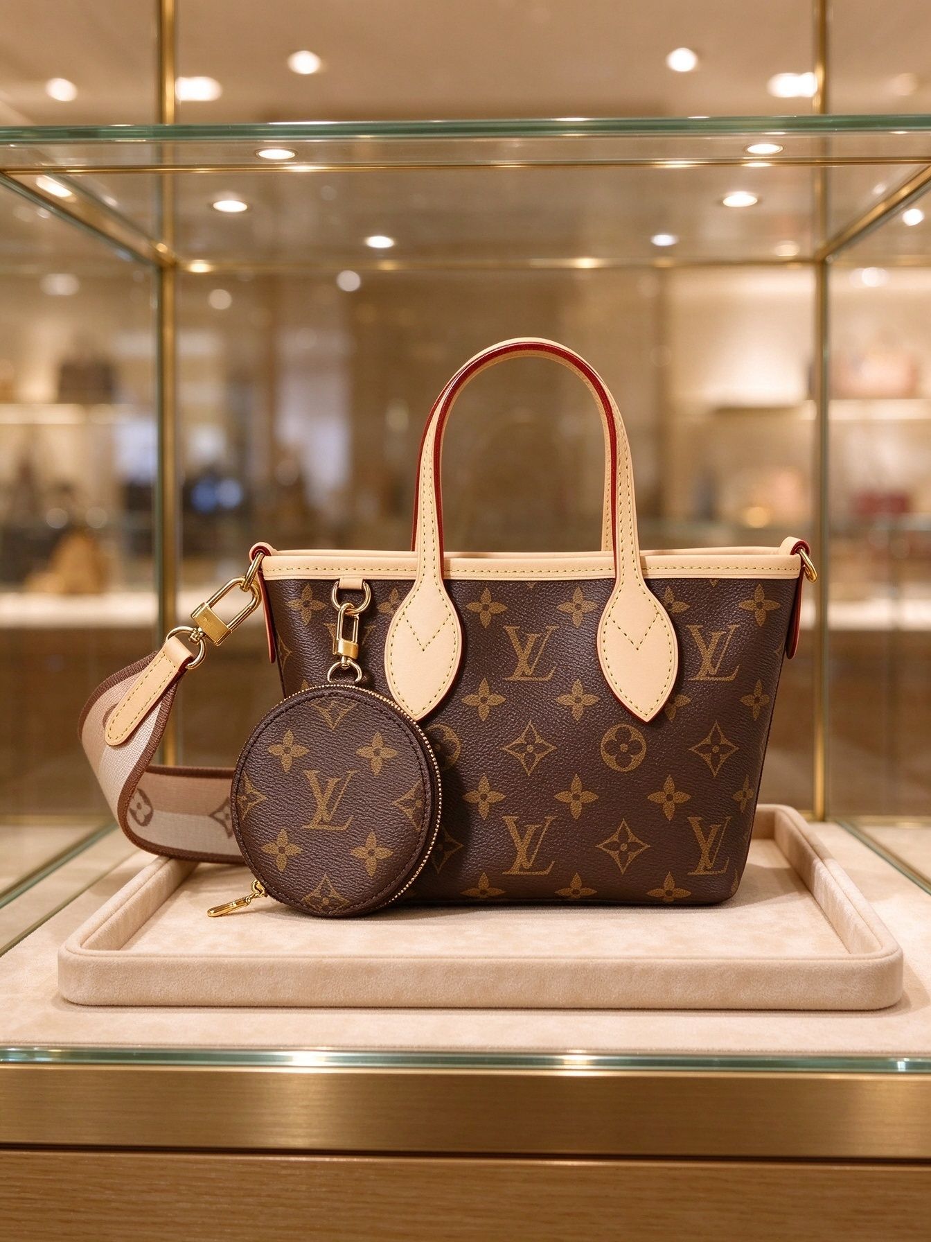 Classic old-fashioned mini tote with removable shoulder strap + round change purse 图 3