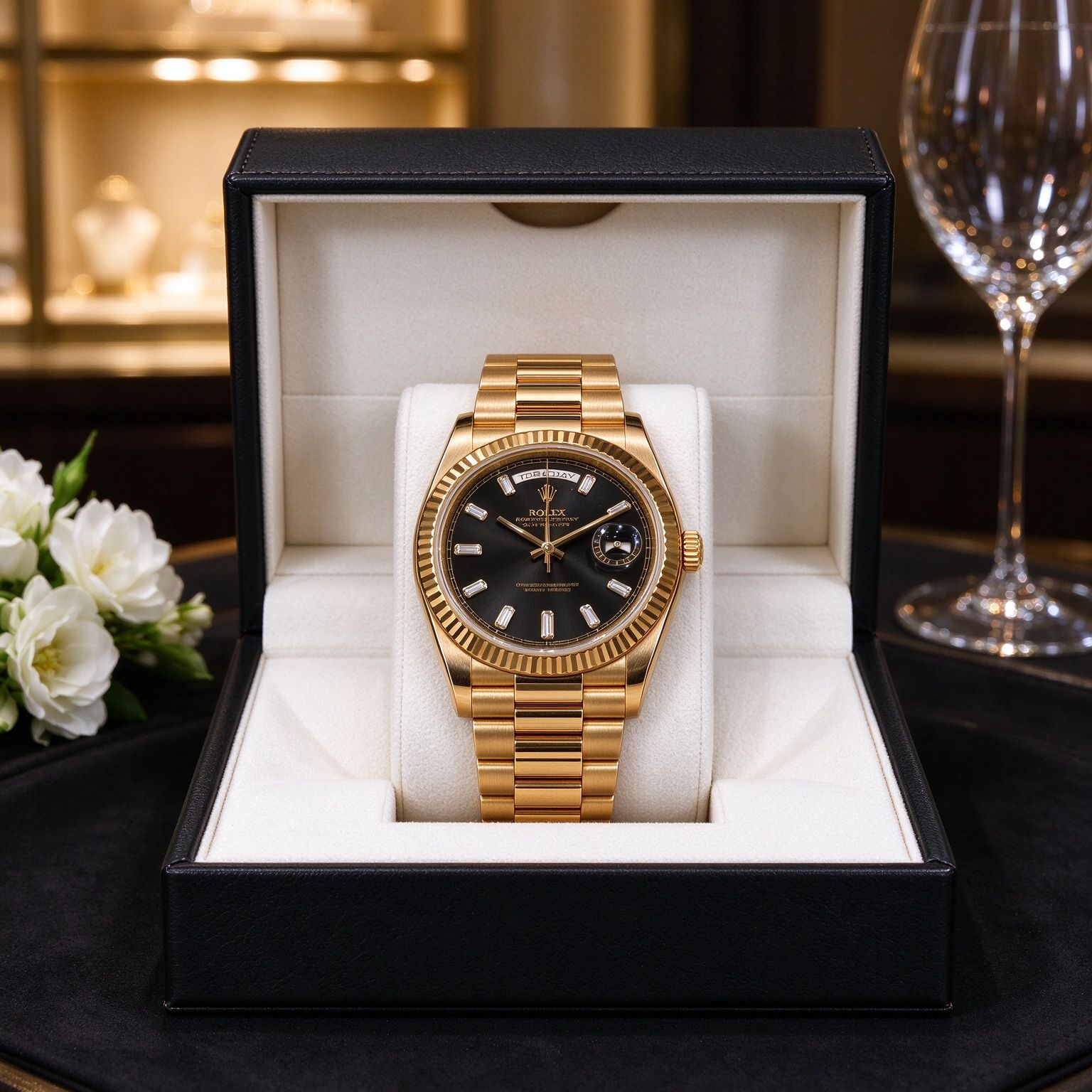 Luxury Men's Sunday Calendar 40mm Dog Tooth Ring Diamond Business Men's Quartz Watch 图 4
