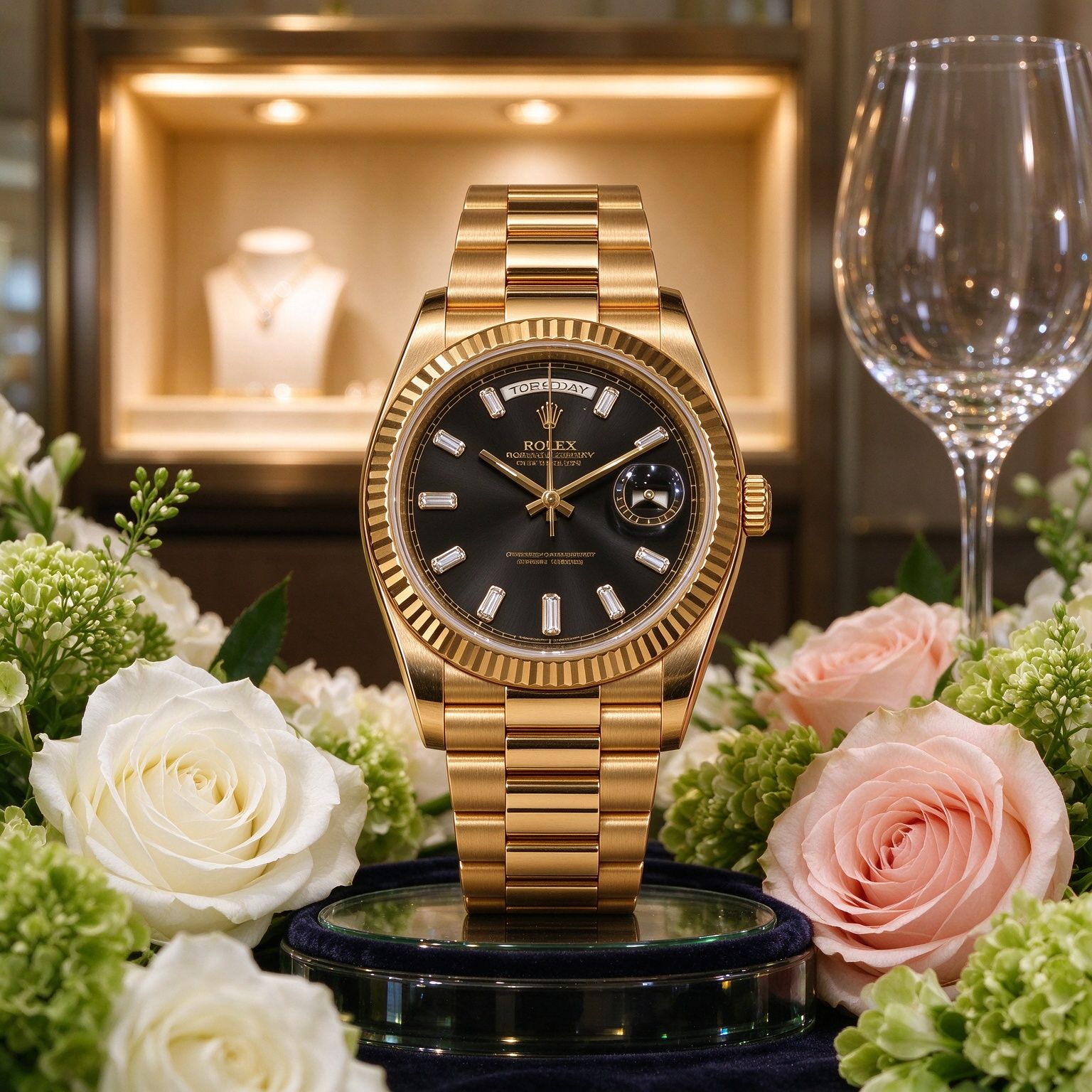 Luxury Men's Sunday Calendar 40mm Dog Tooth Ring Diamond Business Men's Quartz Watch
