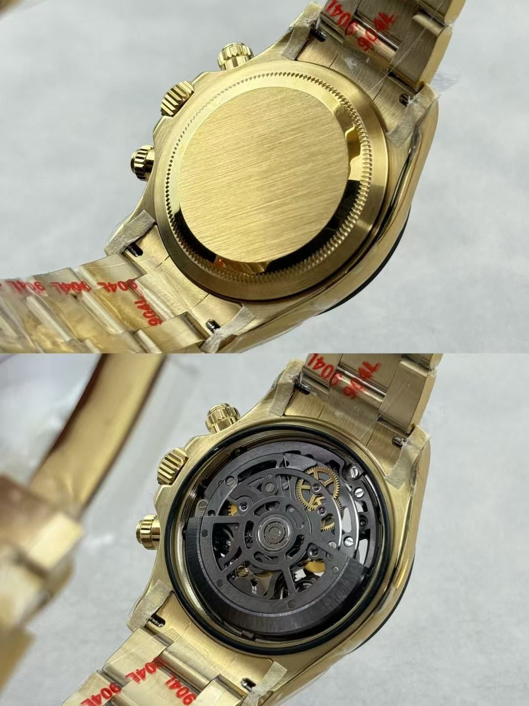 Light luxury men's skeleton chronograph 40mm black gold all-steel belt speed ring business sports quartz men's watch 图 8