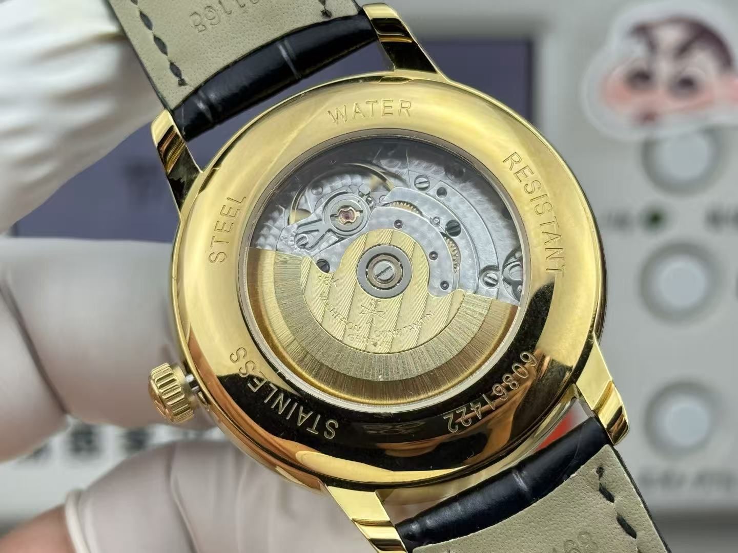 Vacheron Constantin Men's Vintage Moonphase Automatic Business Leather Strap Watch Calendar Display 图 9