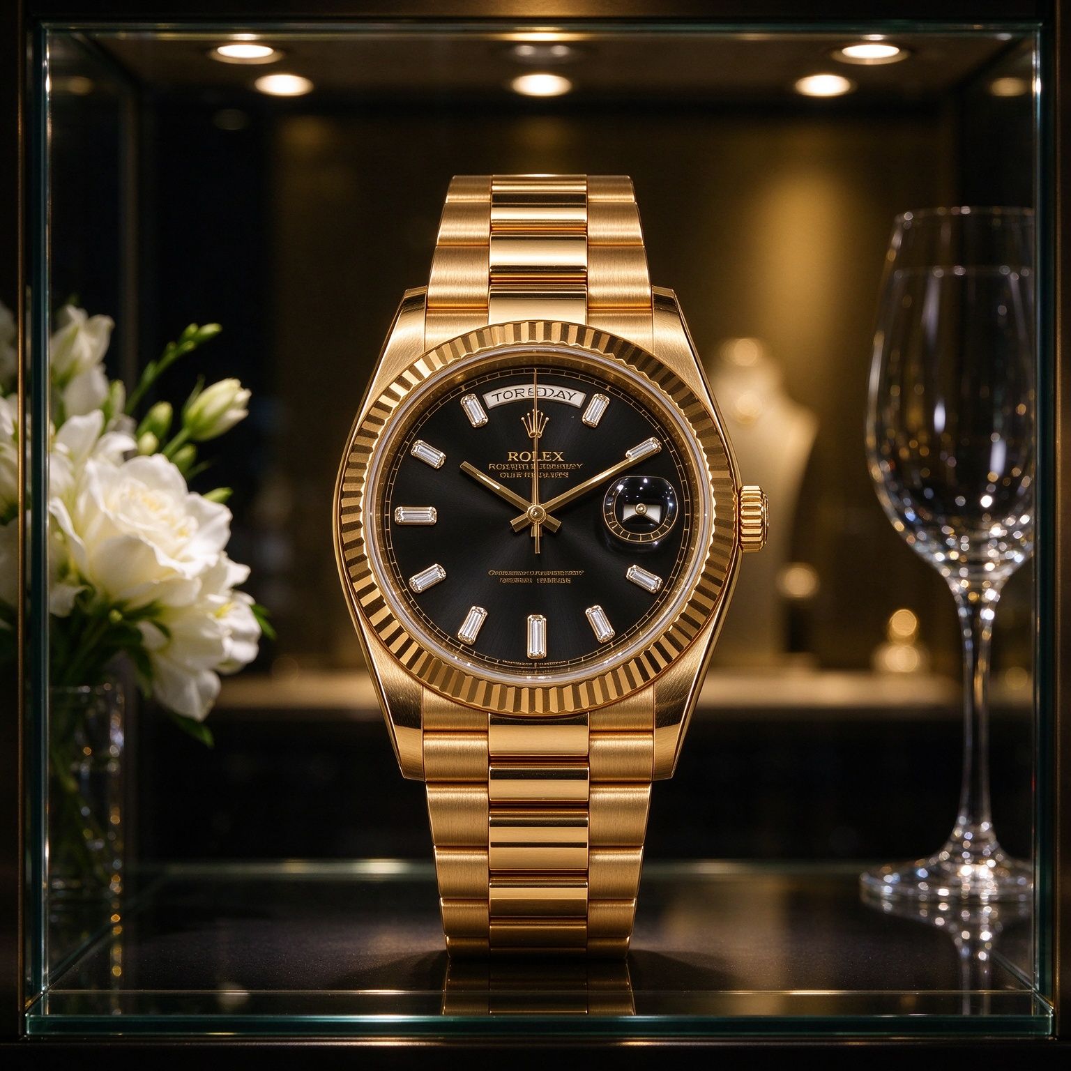 Luxury Men's Sunday Calendar 40mm Dog Tooth Ring Diamond Business Men's Quartz Watch
