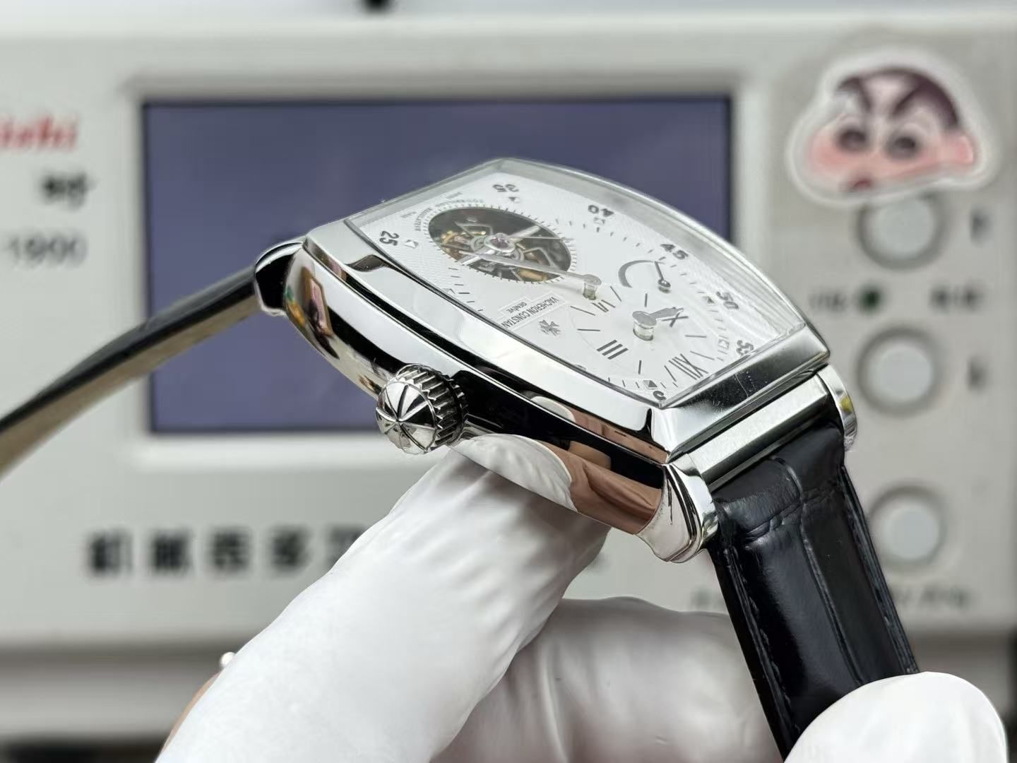 Vacheron Constantin Keg Type Manual Winding Tourbillon Mechanical Three Needle First Line Men's Formal Watch Crocodile Leather Belt 图 5