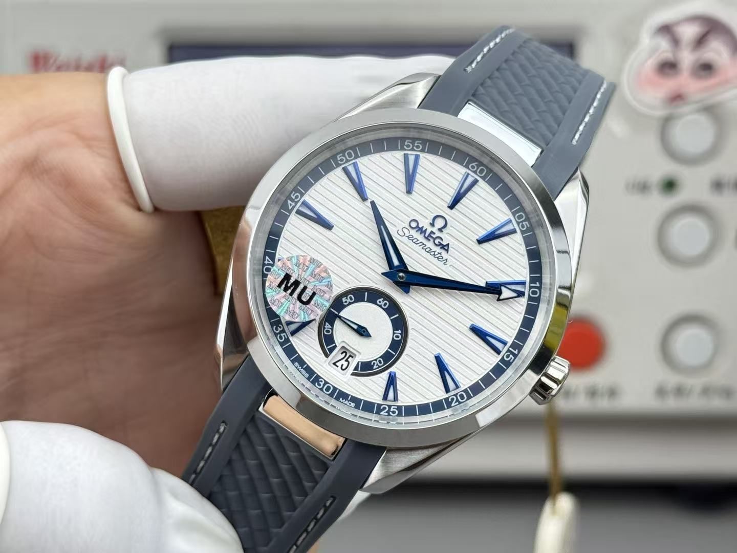 Omega Seamaster Aqua Terra White Small Second Men's Watch Rubber Band Business Sport Watch 图 2