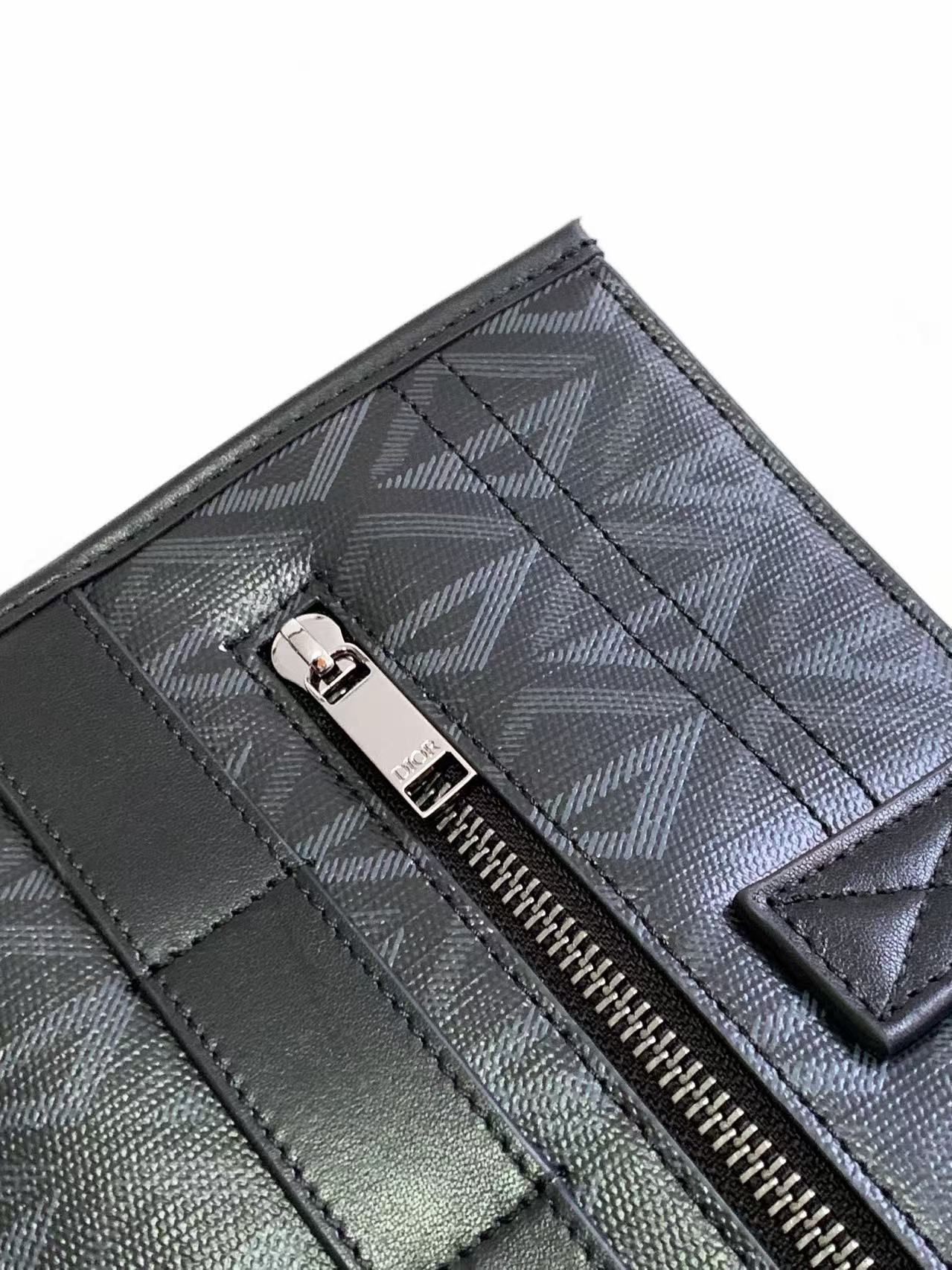Dior Safari Men's Tote CD Diamond Black Diamond Canvas Handbag Business Laptop Bag 图 8