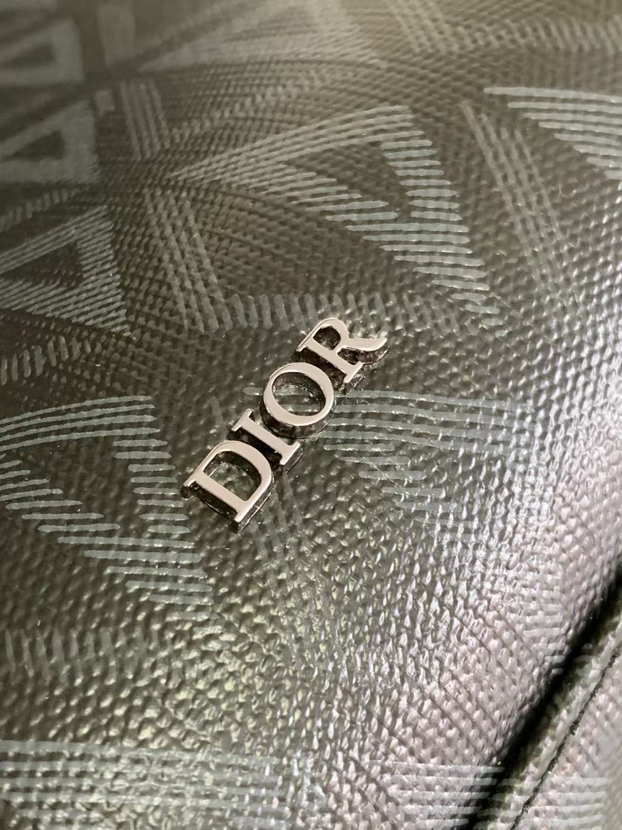 Dior Safari Men's Tote CD Diamond Black Diamond Canvas Handbag Business Laptop Bag 图 5