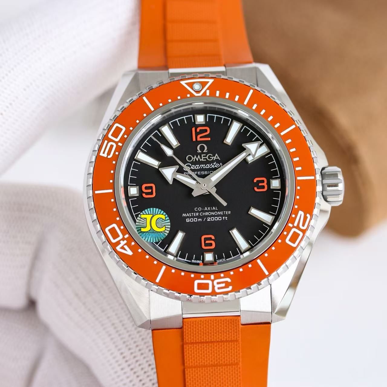 Omega Seamaster Ocean Universe 600m Automatic for Men Orange Rubber Band Dive Watch
