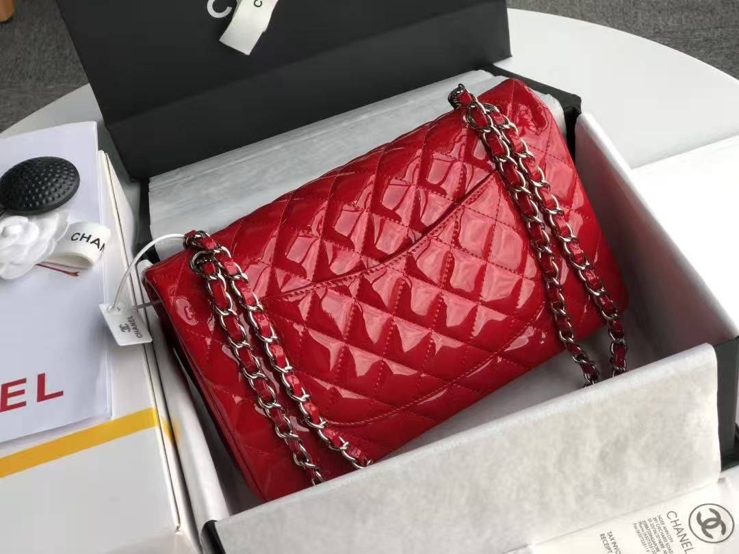 Chanel Glossy Patent Leather Diamond Plaid Flap Chain Women's Bag Light Luxury Shoulder Messenger Bag Banquet Commuter Bag 6 Colors Optional 图 7