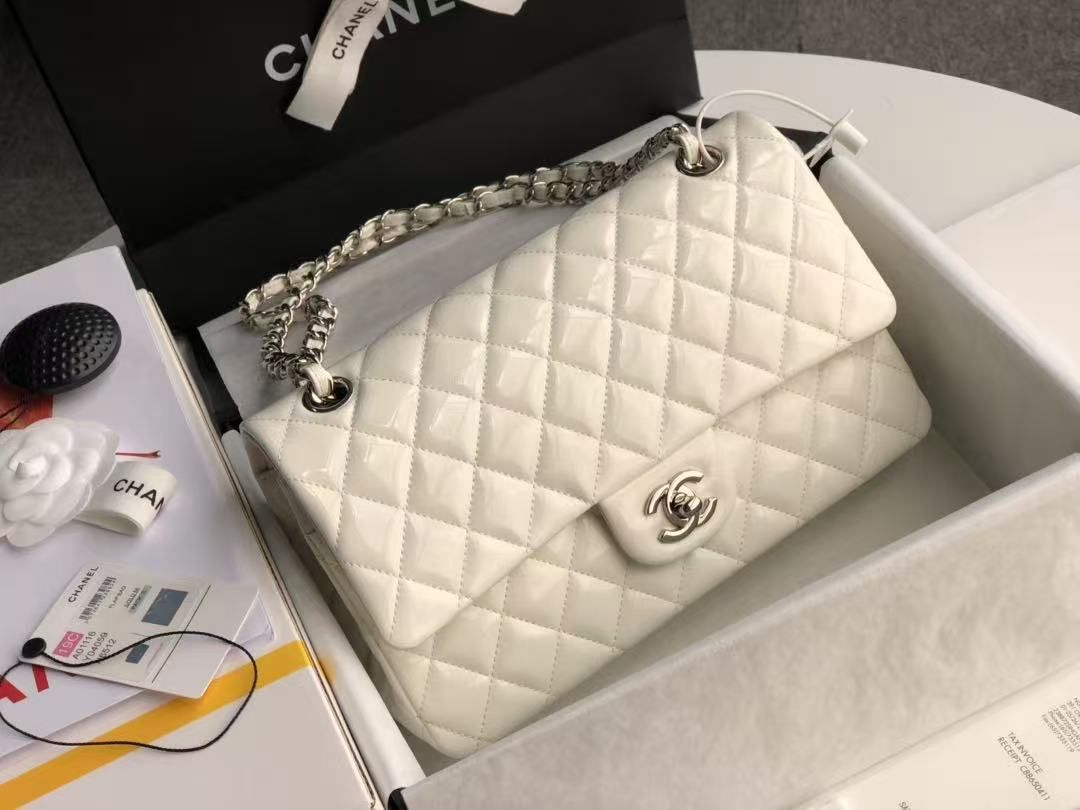 Chanel Glossy Patent Leather Diamond Plaid Flap Chain Women's Bag Light Luxury Shoulder Messenger Bag Banquet Commuter Bag 6 Colors Optional