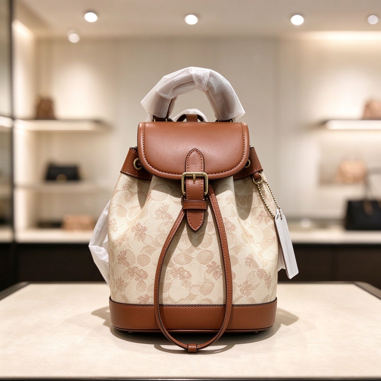 New Coach mini bucket backpack for women, size 17x20cm, 5 colors optional, matching gift box 图 5