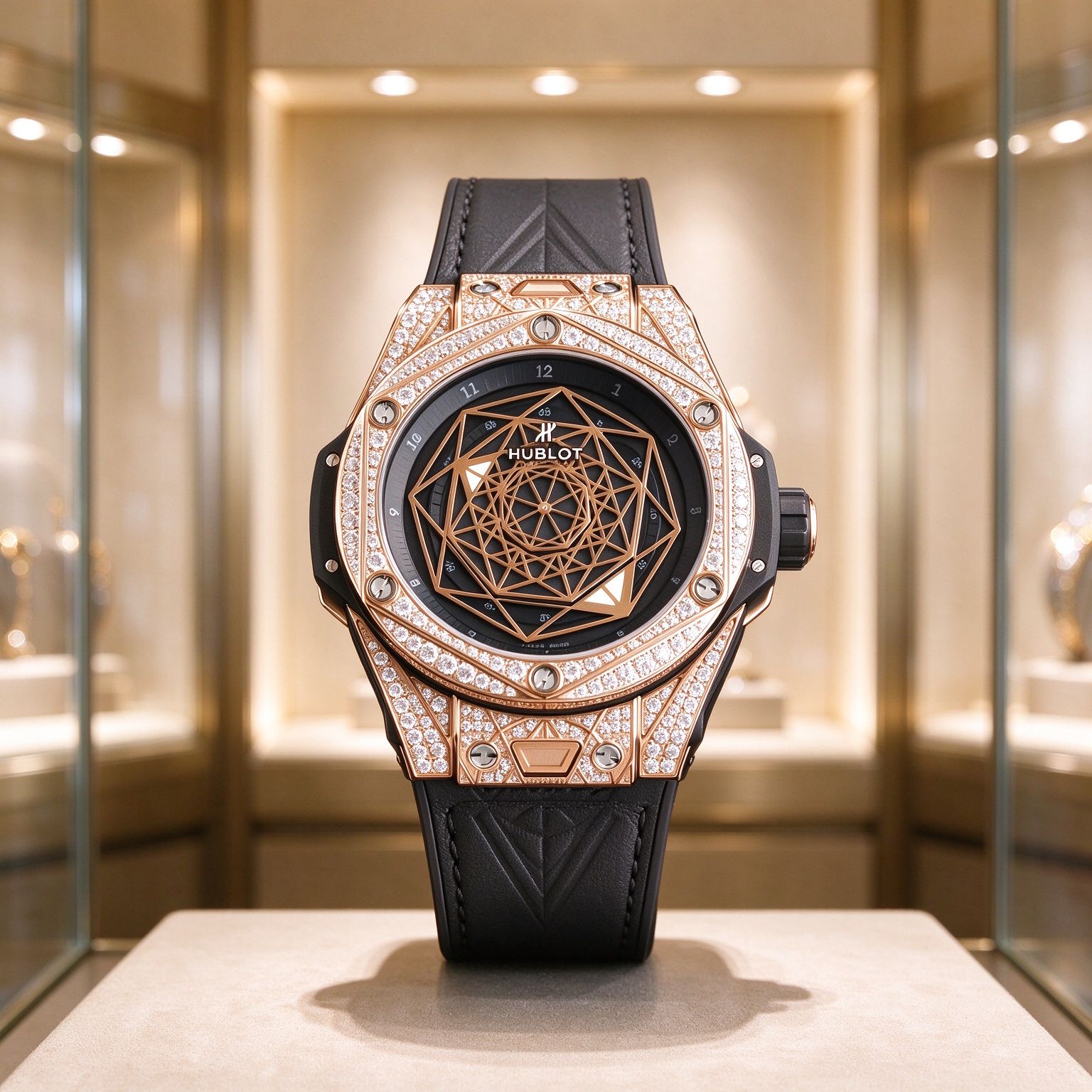 Hublot Big Bang Tattoo Full Diamond Men's Watch, 5 Colors Optional, Belt, Auto