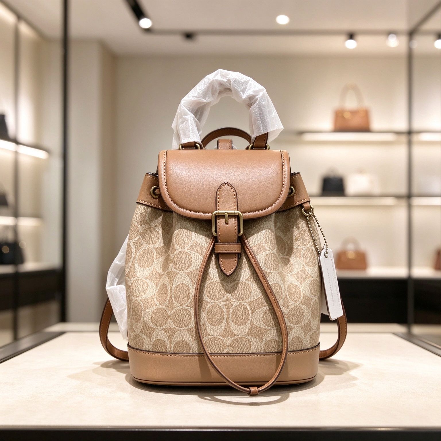 New Coach mini bucket backpack for women, size 17x20cm, 5 colors optional, matching gift box 图 4