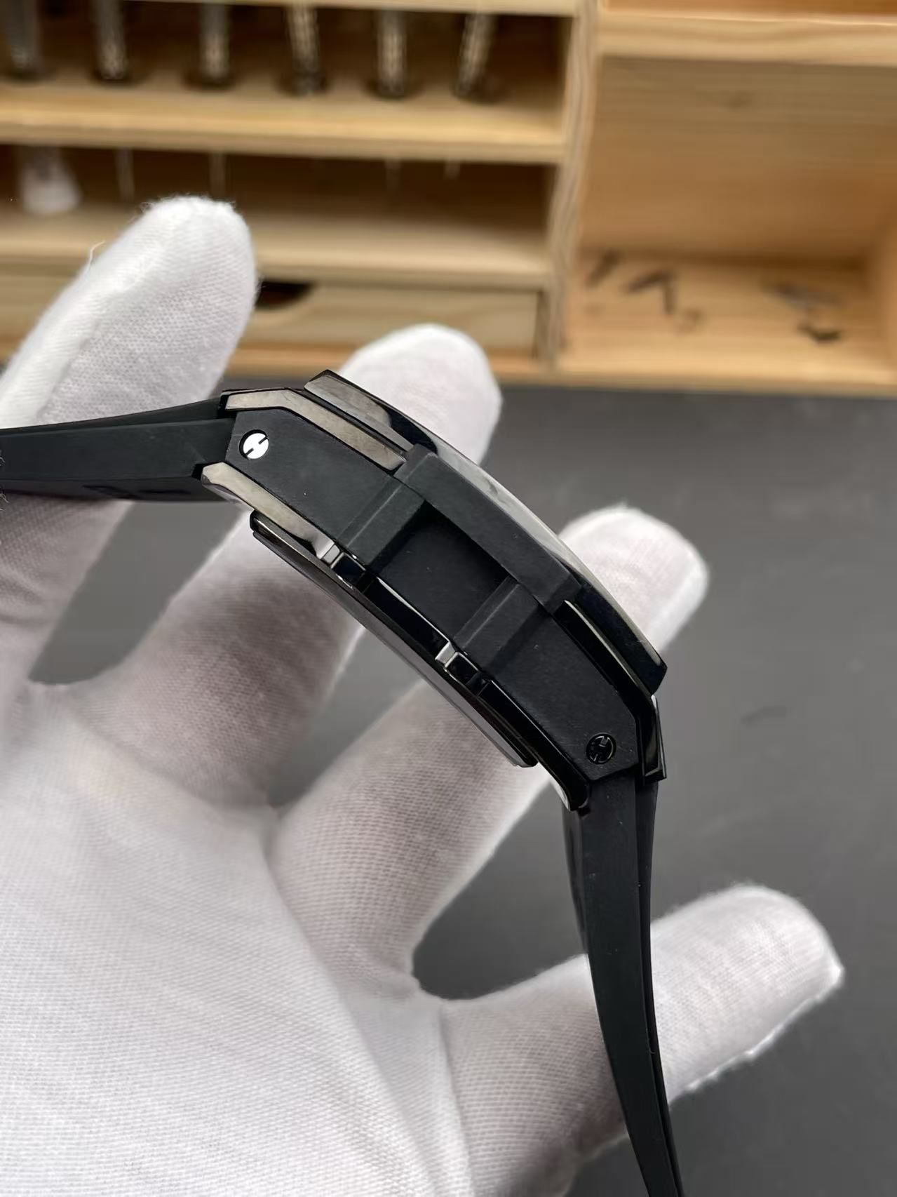 Hublot Keg Shape Soul Big Bang, Black Ceramic, Skeleton Chronograph, Rubber Strap 图 5