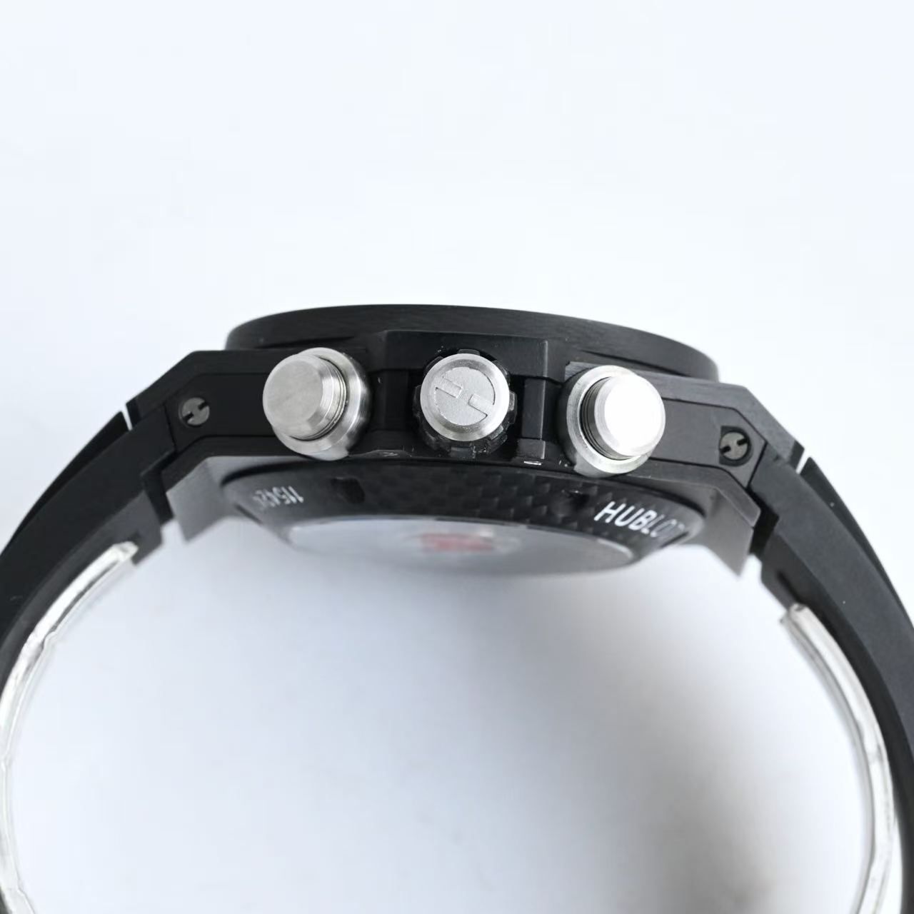 Big Bang Unico Skeleton Chronograph Men's 45mm Carbon Style Rubber Band Sport Watch 图 5